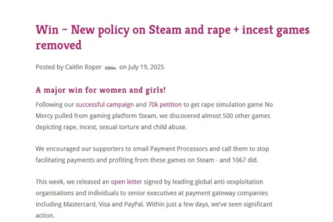 Steam下架风波还没完？CS组织喊话：合法不是挡箭牌，你们在对女性犯罪