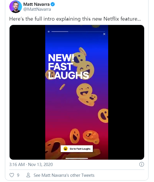Netflix的最新实验是一个类似于TikTok的有趣视频feed