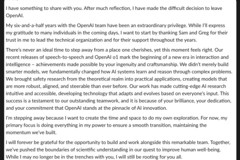 突发！OpenAI CTO Mira Murati离职，高层动荡继续