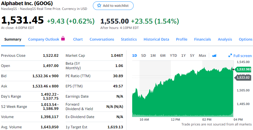 谷歌母公司第二季度净利69.59亿美元 同比下跌30%