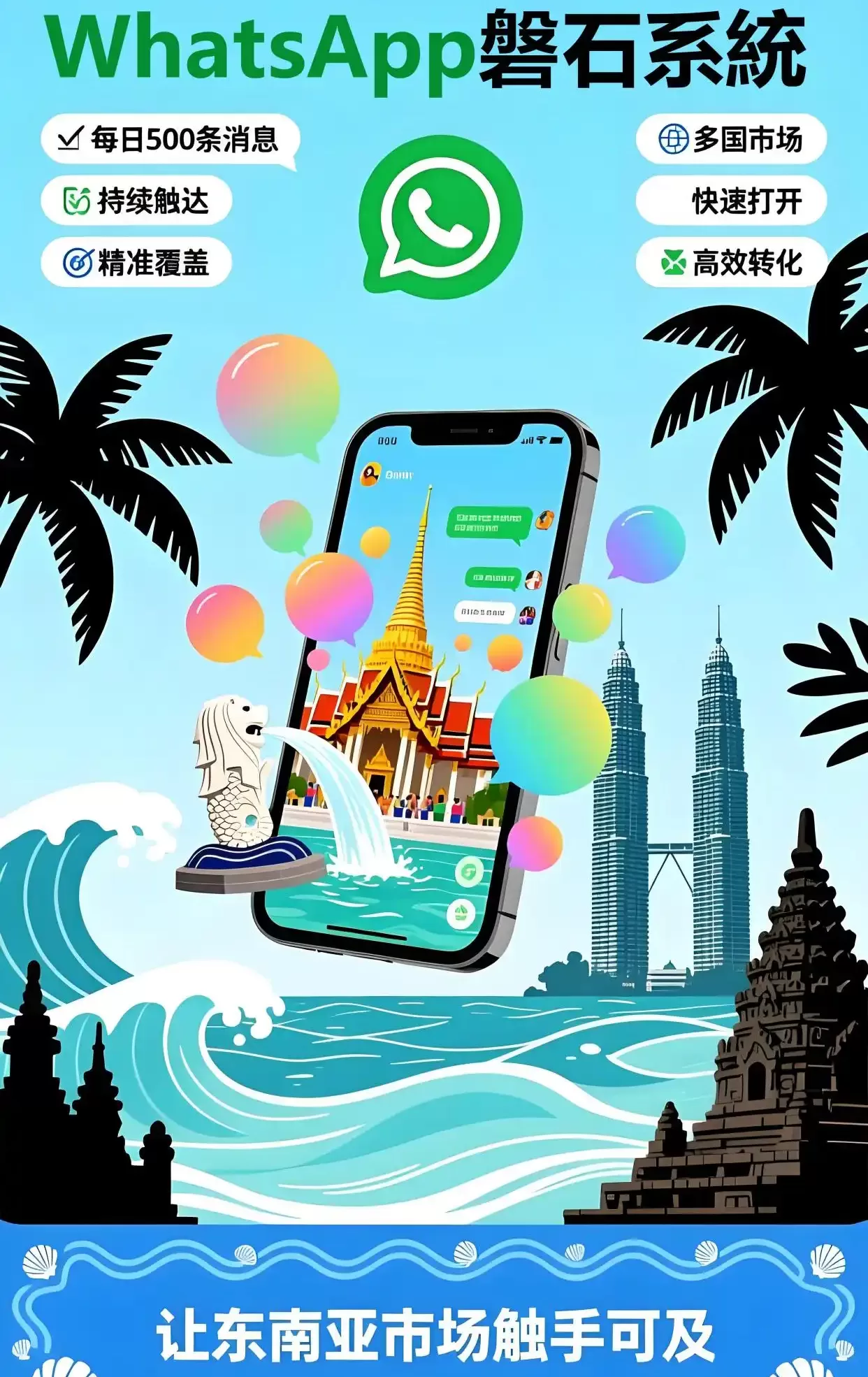 揭秘WhatsApp磐石系统：绿标号日发500+消息，外贸询盘暴涨秘籍