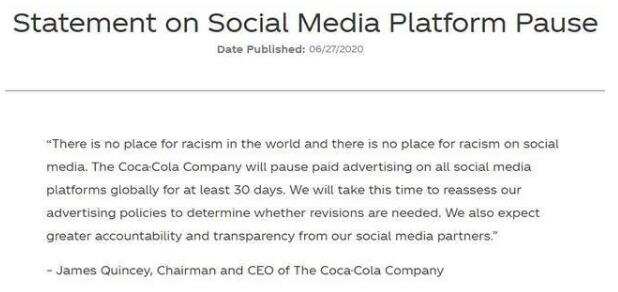 可口可乐、星巴克们暂停在Facebook投放广告，真是一步妙棋