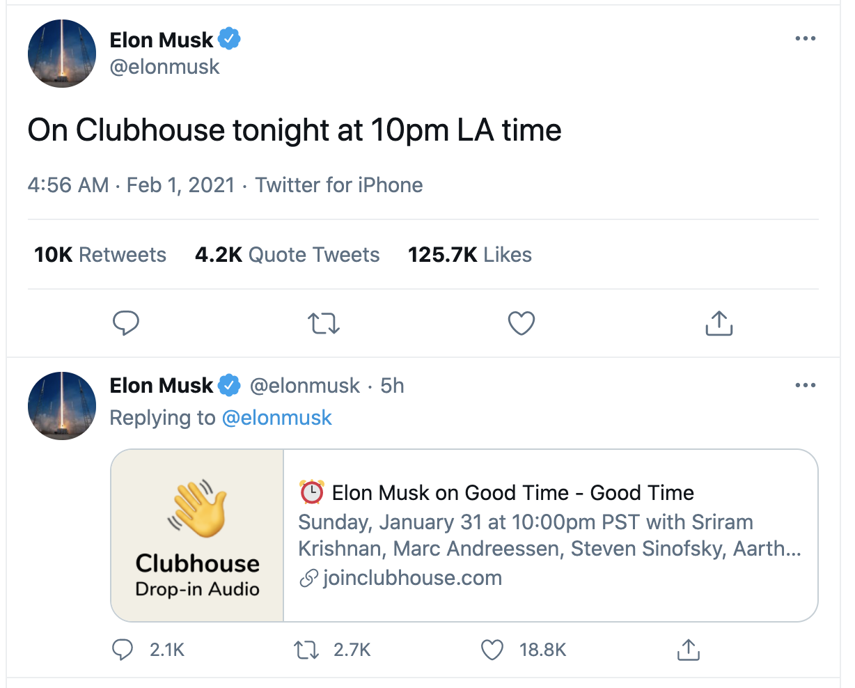 马斯克开聊 吸引全球名人的Clubhouse背后居然是声网