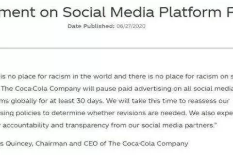 可口可乐、星巴克们暂停在Facebook投放广告，真是一步妙棋