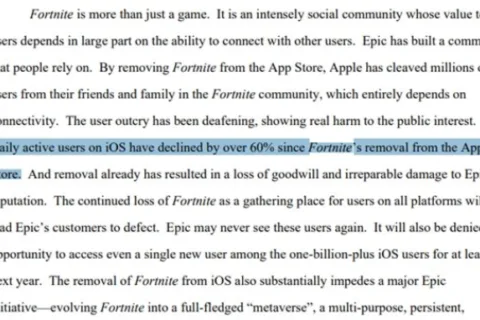 Epic Games被掐住咽喉！《堡垒之夜》iOS DAU下降超60％