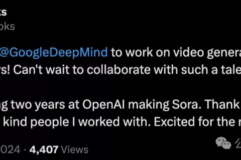 OpenAI Sora掌舵人叛逃，转投谷歌DeepMind
