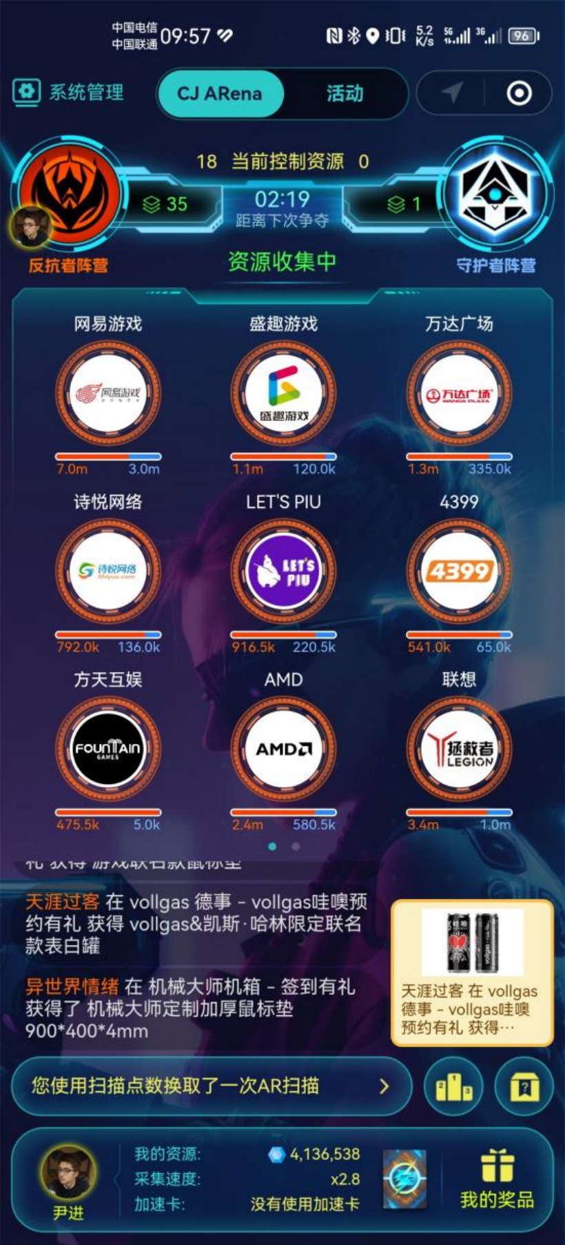 CJ Arena首日：资源战开启，万人参与抽周边