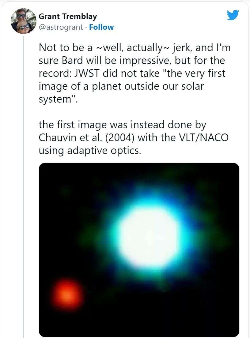 谷歌版ChatGPT首秀，第一个Demo就大翻车，市值暴跌7000亿