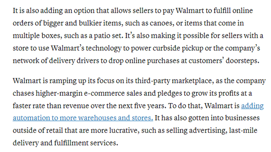 沃尔玛推出多项卖家新服务，持续发力第三方市场