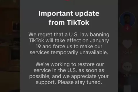 美官方禁令19日起生效，TikTok通知美国用户将暂停服务