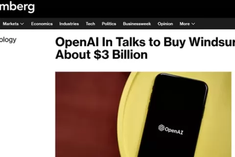 OpenAI正以30亿美元洽谈收购Windsurf，加码Agent赛道