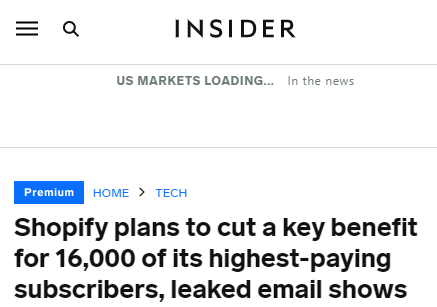 Shopify Plus进行重大调整，上万名卖家或受影响