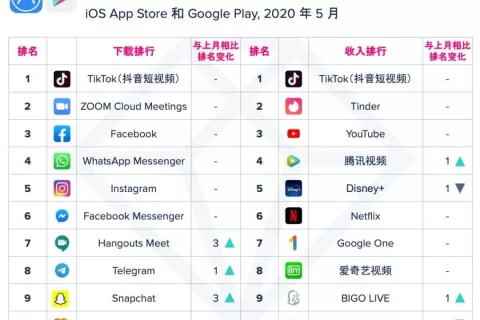 【移动榜单】2020 年 5 月 App Annie 月度指数排行榜