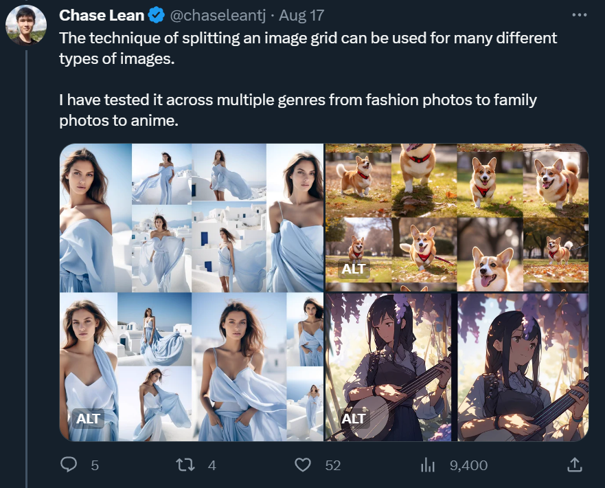 解锁Midjourney隐藏技能：改改Prompt，四宫格就「裂变」了