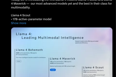 Llama 4重磅来袭，Meta叫板OpenAI