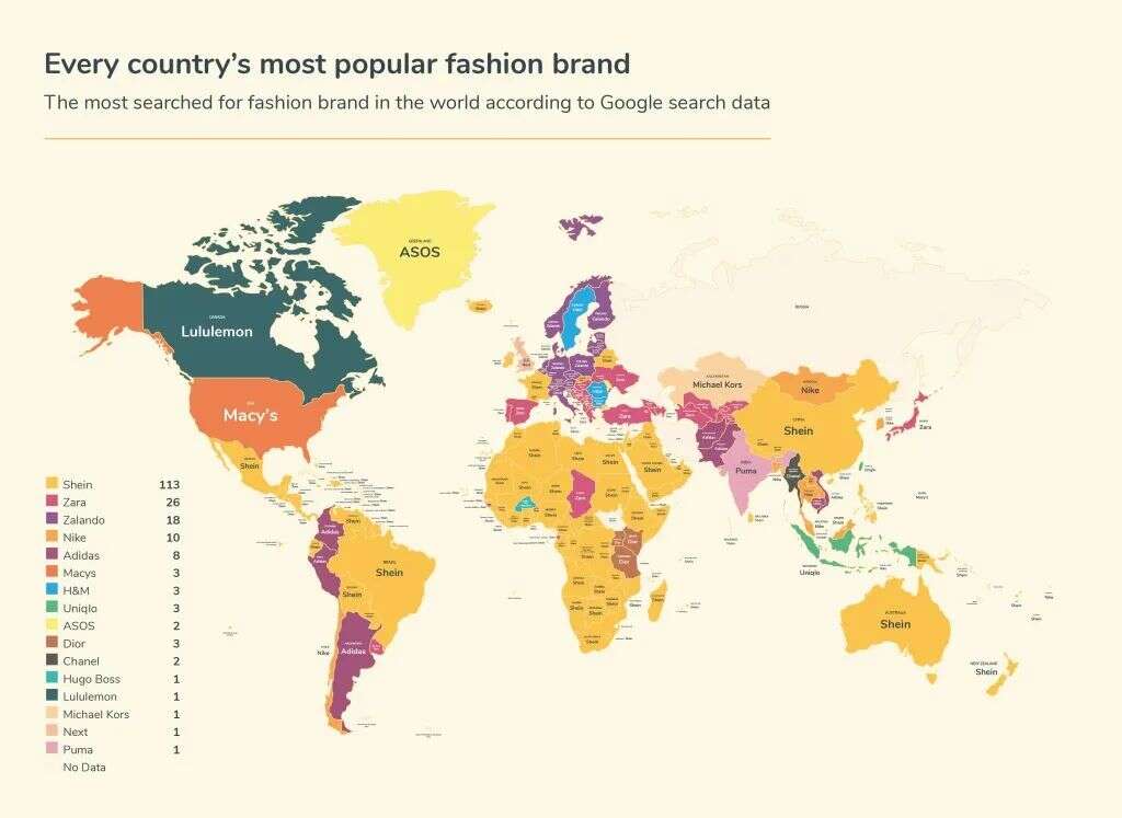 SHEIN 超越 Zara 成为全球最受欢迎的时装零售商