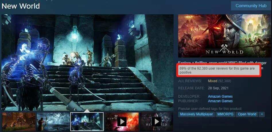 亚马逊翻身：《新世界》在线超91万，游戏商店Vapor曝光