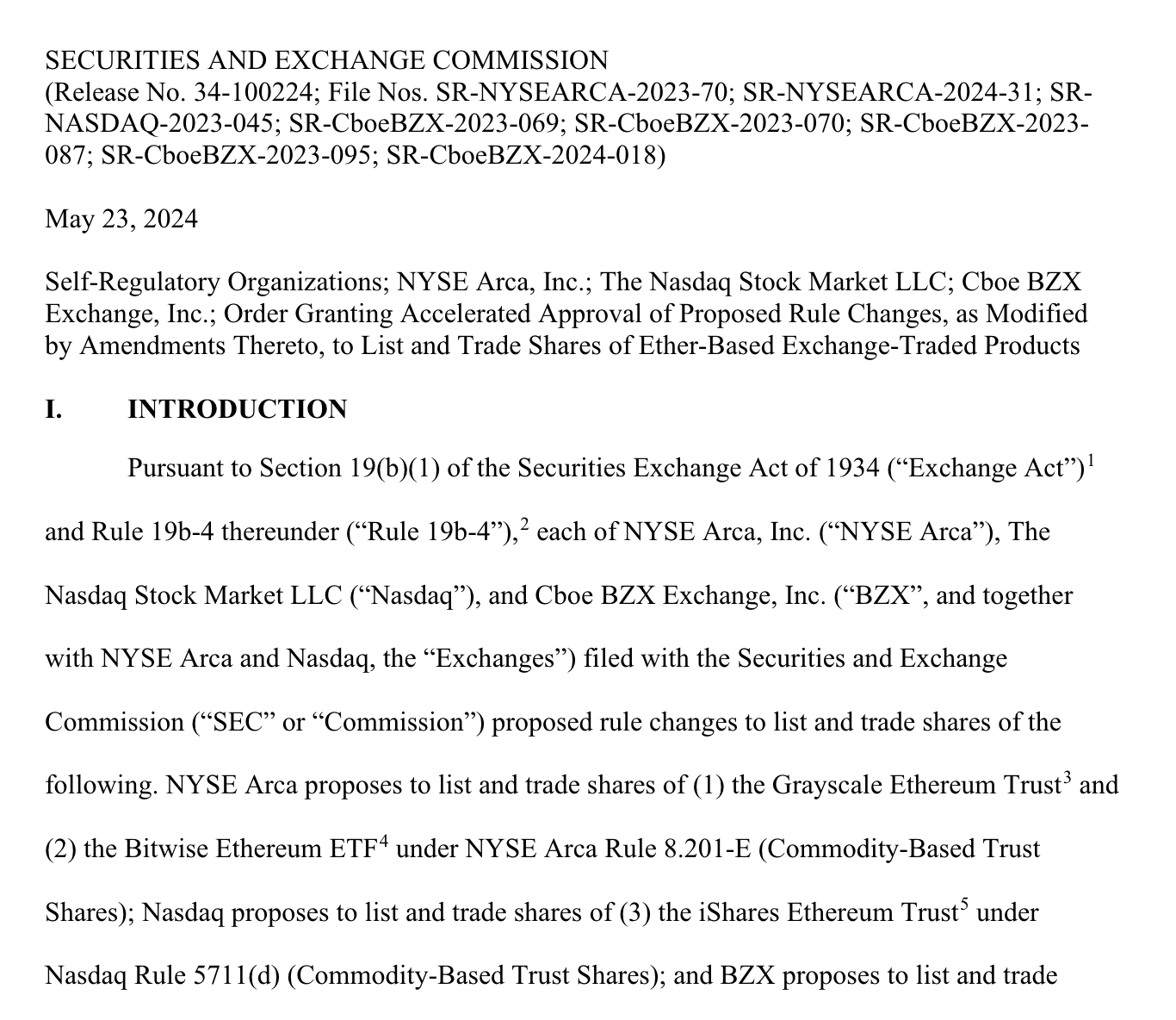 SEC批准现货以太坊ETF关键文件，加密货币市场格局将如何变化？