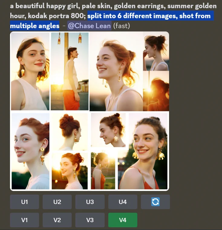 解锁Midjourney隐藏技能：改改Prompt，四宫格就「裂变」了