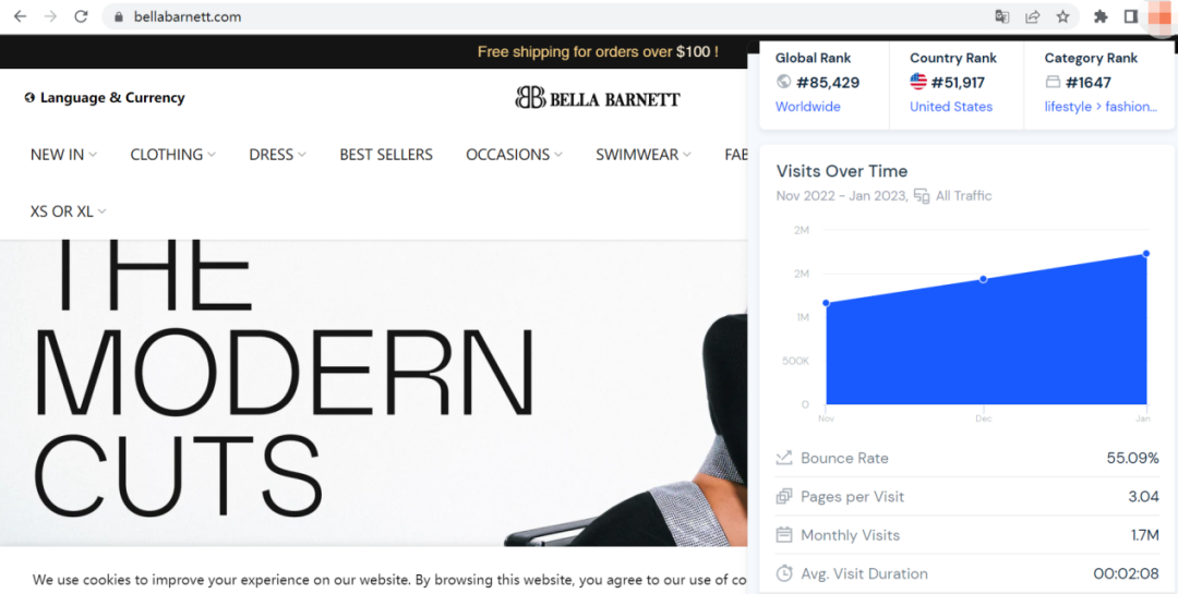 流量破百万的女装独立站！她从连衣裙礼服做起