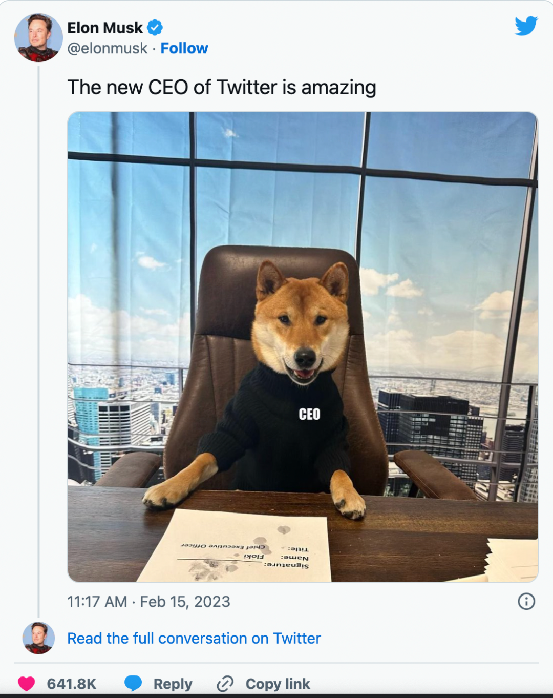 突发！推特图标变狗头？马斯克要做什么？