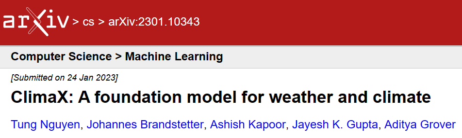 微软团队发布第一个基于 AI 的天气和气候基础模型 ClimaX
