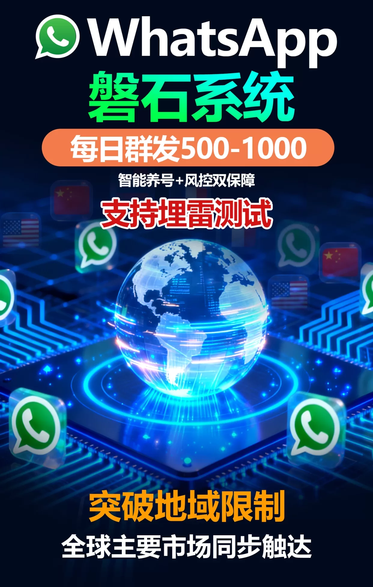 日均500条，全球精准营销！揭秘WhatsApp磐石系统如何批量打造“Whatsapp绿标号/超级号”