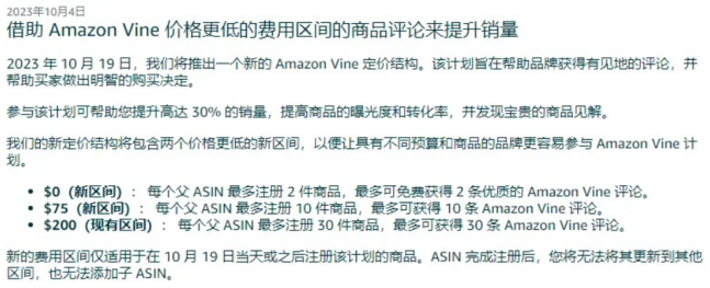 亚马逊Vine新政解读丨10月19日起生效，最低<noscript><img decoding=
