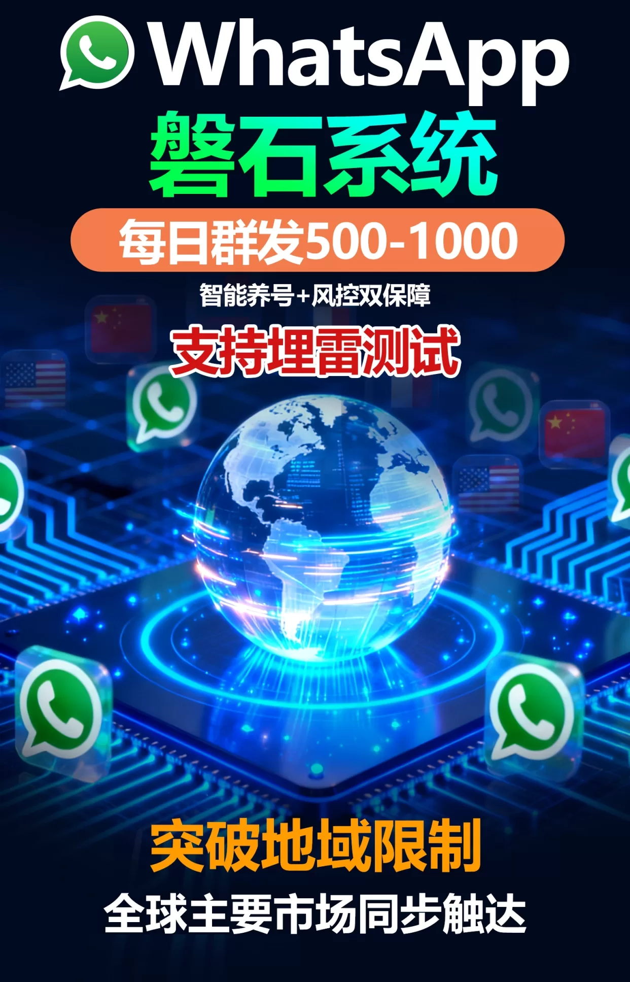 WhatsApp磐石系统：批量打造 WhatsApp 绿标号+超级号，解锁全球精准营销！