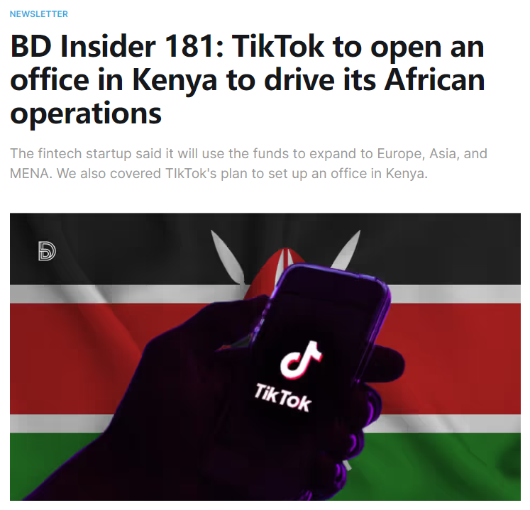 Tik Tok将在肯尼亚开设办事处，非洲电商市场潜力爆发