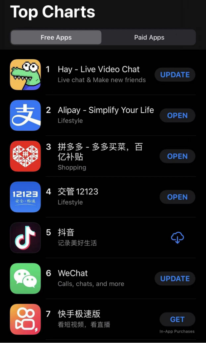 超越微信登顶App Store 视频社交应用Hay的“反向出海”故事