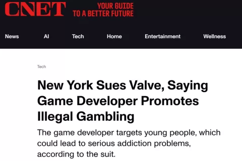 纽约州起诉游戏公司V社，指控其游戏开箱系统涉嫌非法赌博