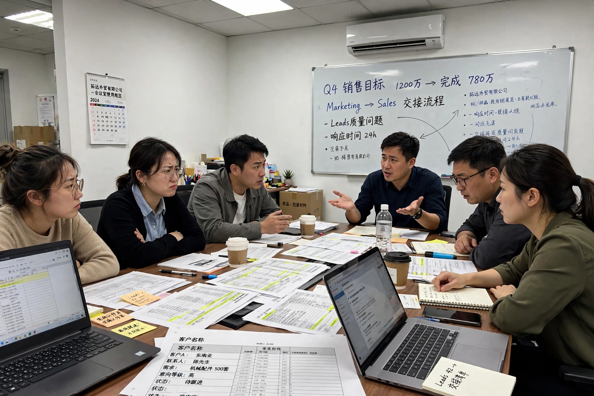 出海营销线索交接会议