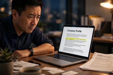 AI生成的公司背调报告页面