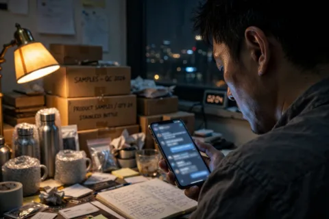 凌晨回Threads私信的外贸业务员