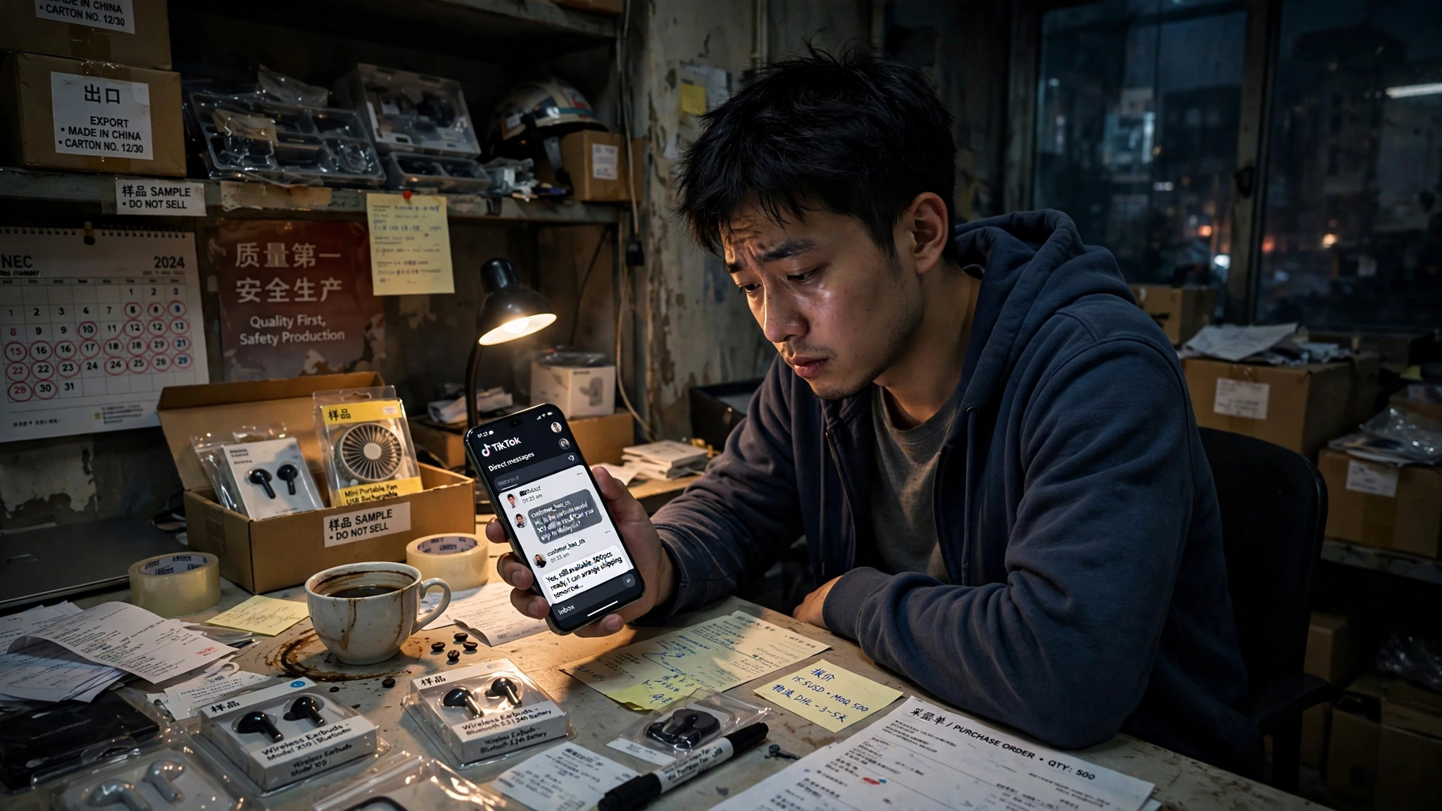深夜的办公室里，业务员还在一条条回TikTok私信——方向错了，越努力越心酸