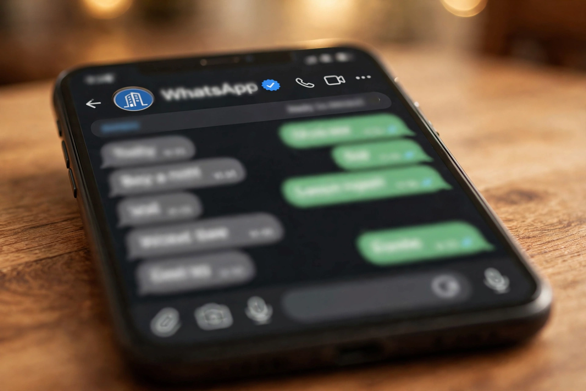 带WhatsApp蓝标号认证的老客户聊天窗口