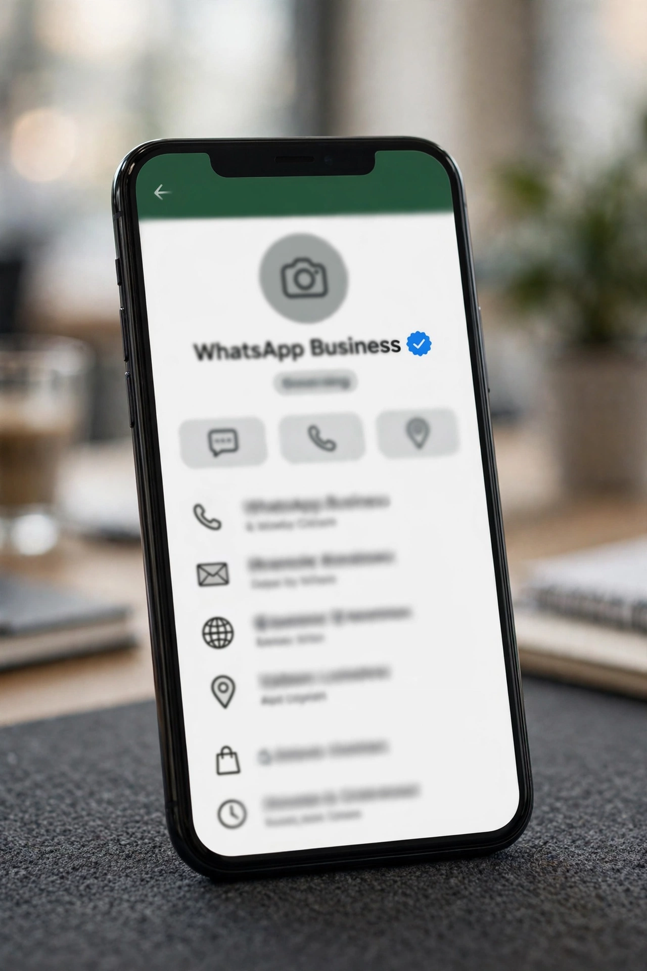 WhatsApp蓝标号售后账号资料页蓝勾与企业名称