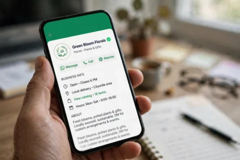 印度客户在WhatsApp上验证绿标号资料页